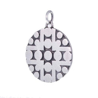 Retro Design 1960s Sterling Silver Disc Pendant. Fully Hallmarked