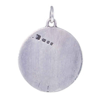 Retro Design 1960s Sterling Silver Disc Pendant. Fully Hallmarked