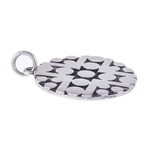 Retro Design 1960s Sterling Silver Disc Pendant. Fully Hallmarked