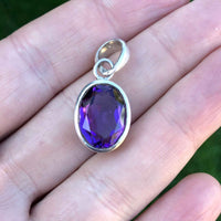 Large Vintage Synthetic Oval Amethyst Pendant