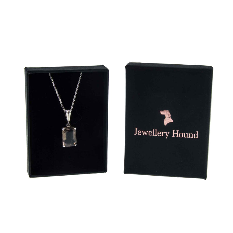 Vintage Smokey Quartz Silver Pendant Hanging in Jewellery Hound Gift Box