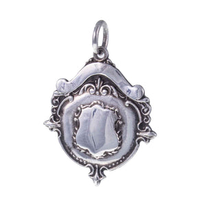 Vintage Silver Watch Fob Medal Pendant 1946 Angle