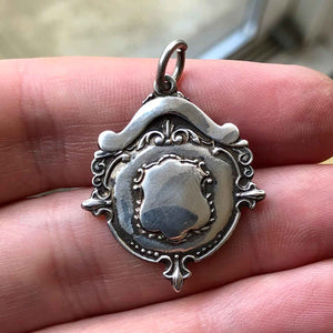Vintage Silver Watch Fob Medal Pendant 1946