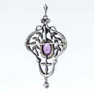 Antique Belle Epoque Amethyst Paste Pendant/Brooch