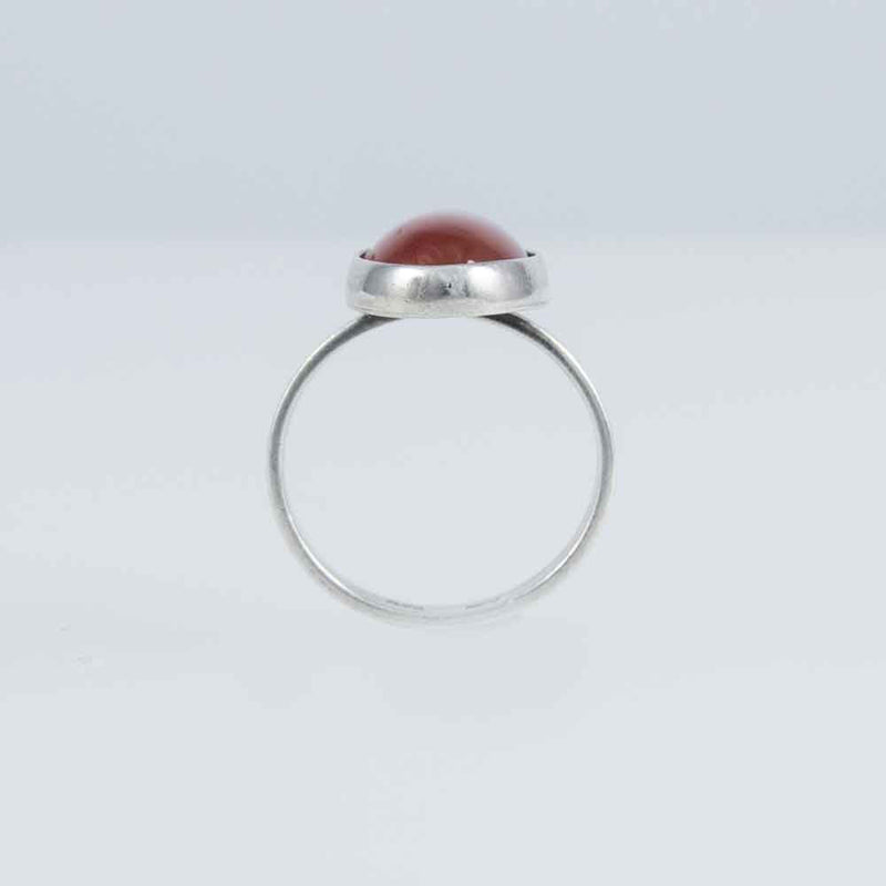 Vintage Red Carnelian Minimalist Ring. Stamped 925
