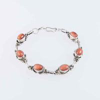 Vintage Silver Red Goldstone Bracelet