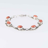 Vintage Silver Red Goldstone Bracelet