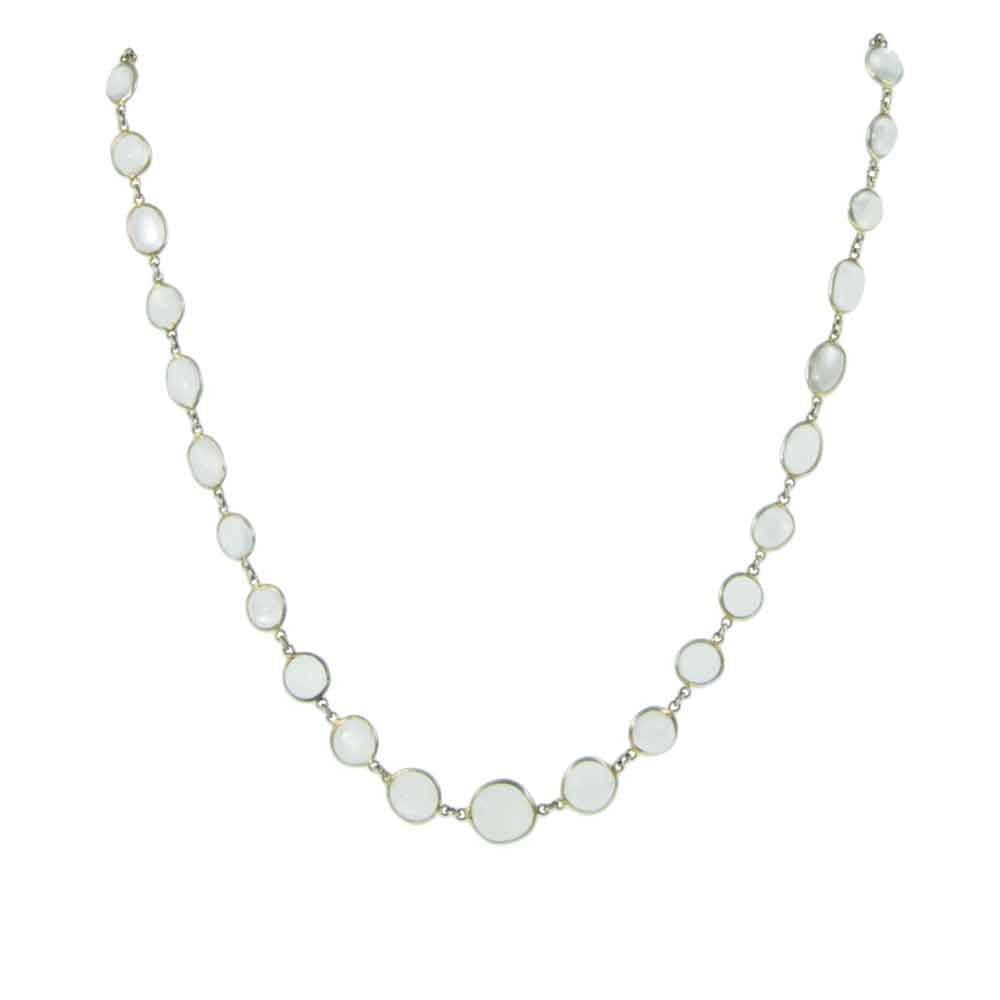 Elegant Vintage Bohemian Style Silver Moonstone Necklace