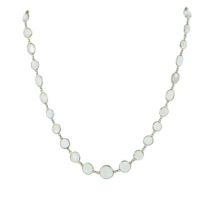 Elegant Vintage Bohemian Style Silver Moonstone Necklace