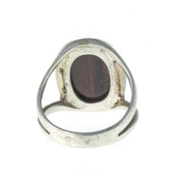 Modernist 1970s Vintage Sterling Silver Domed Tigers Eye Ring