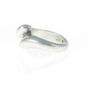 Vintage Solid Sterling Silver Heavy Modernist Ring - Size M(UK) 6 (US)