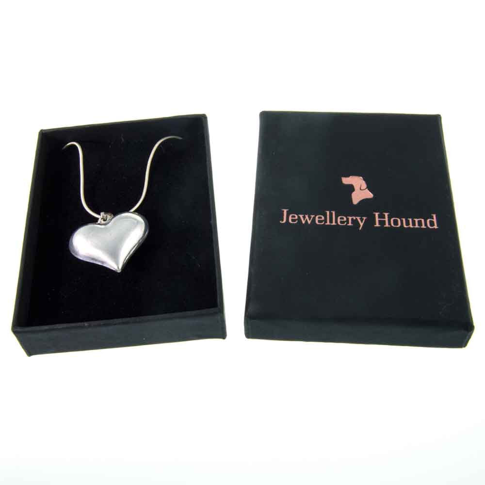 Vintage Puffy Heart Silver Pendant