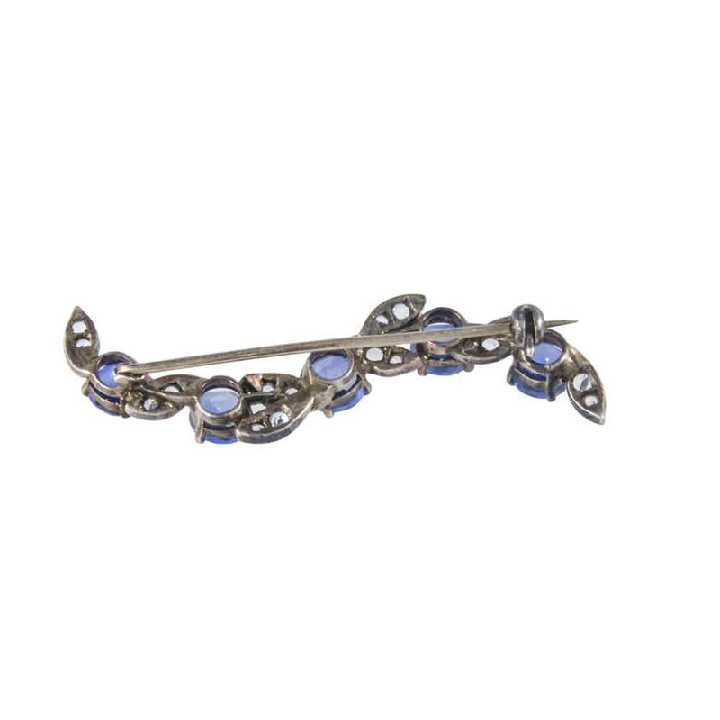 Rare Vintage Silver Blue Paste Brooch 1920s