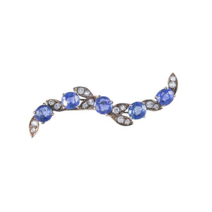 Rare Vintage Silver Blue Paste Brooch 1920s