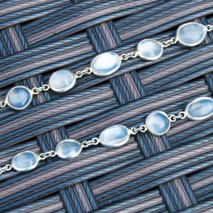 Elegant Vintage Bohemian Style Silver Moonstone Necklace