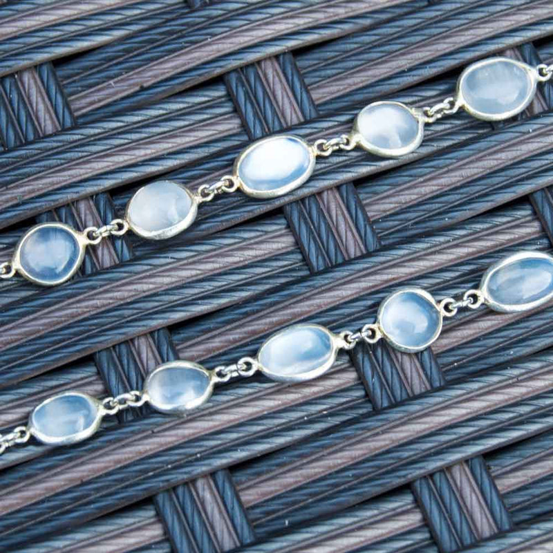 Elegant Vintage Bohemian Style Silver Moonstone Necklace