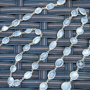 Elegant Vintage Bohemian Style Silver Moonstone Necklace