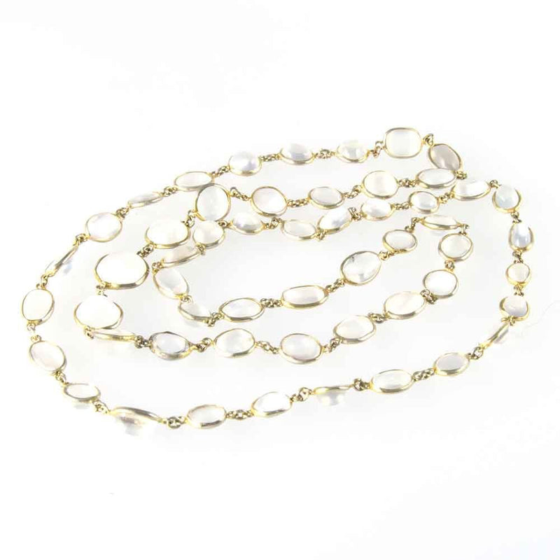 Elegant Vintage Bohemian Style Silver Moonstone Necklace