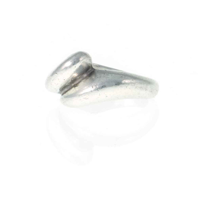 Vintage Solid Sterling Silver Heavy Modernist Ring - Size M(UK) 6 (US)