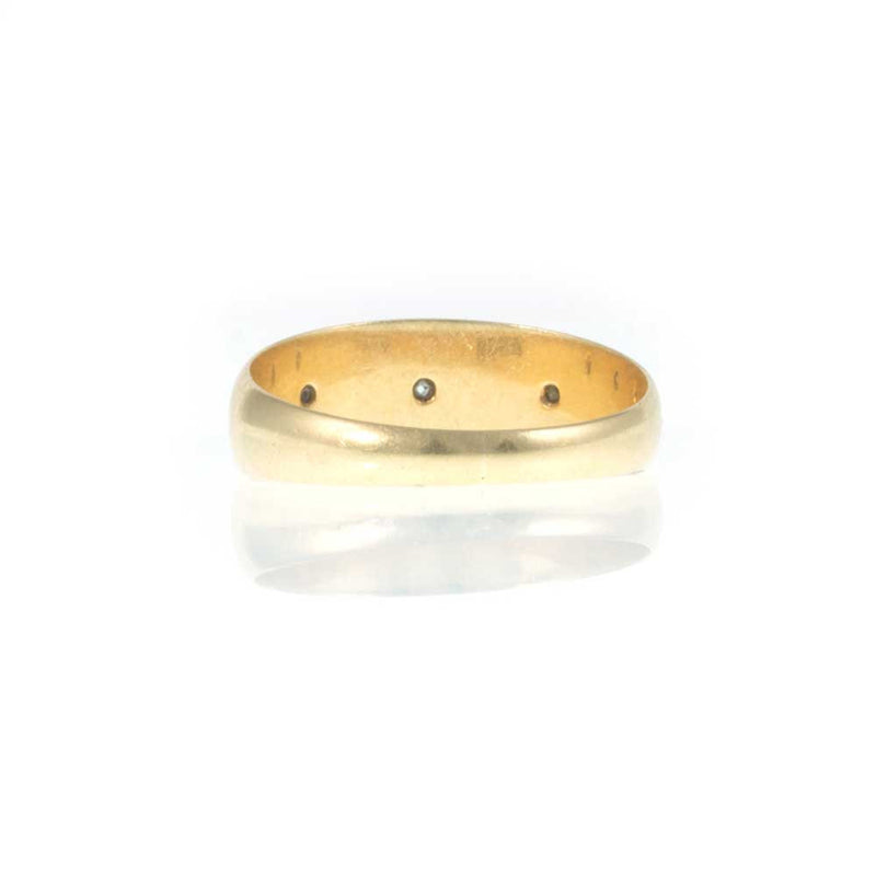 Edwardian 18K Yellow Gold 3 Stone Diamond ‘Gypsy’ Ring