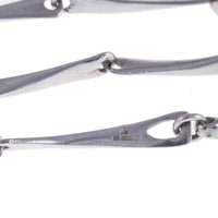 Super Close up of Modernist Hammered Sterling Silver Linked Necklace