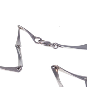 Clasp of Modernist Hammered Sterling Silver Linked Necklace