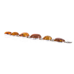 Profile of Chunky Vintage Sterling Silver Baltic Amber Bracelet