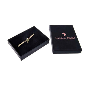 Edwardian 15ct Gold Peridot & Pearl Bar Brooch in Jewellery Hound Box 