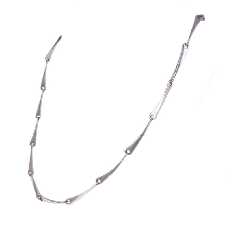 Modernist Hammered Sterling Silver Linked Necklace