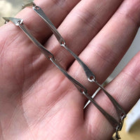 Modernist Hammered Sterling Silver Linked Necklace in Hand