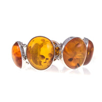 Chunky Vintage Sterling Silver Baltic Amber Bracelet