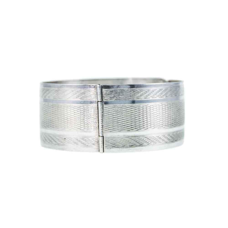 Jewellery Hound Bangles Engraved Wide Vintage Charles Horner Silver Bangle