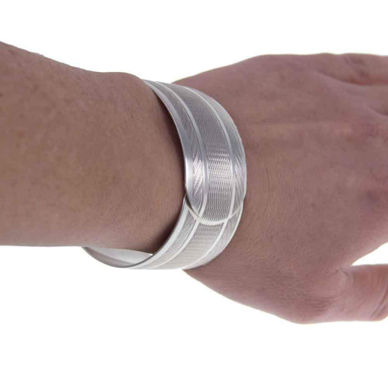 Jewellery Hound Bangles Engraved Wide Vintage Charles Horner Silver Bangle