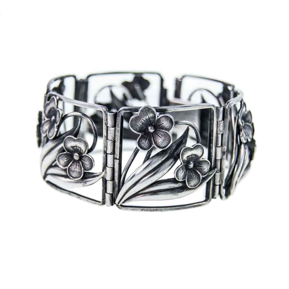 Jewellery Hound Bracelets Floral Vintage Scandinavian Silver Bracelet - Ge-Kå-Smyckek G Kaplan