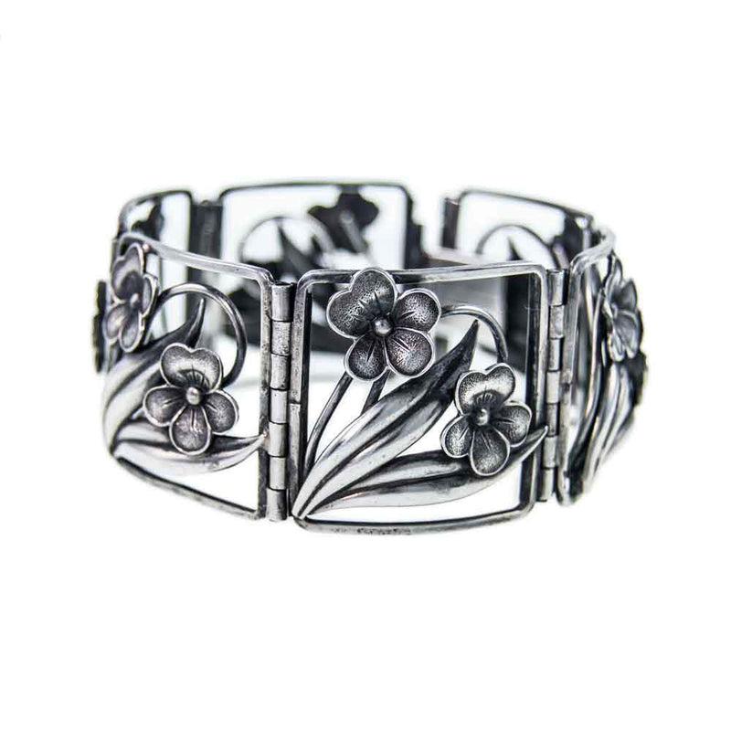 Jewellery Hound Bracelets Floral Vintage Scandinavian Silver Bracelet - Ge-Kå-Smyckek G Kaplan