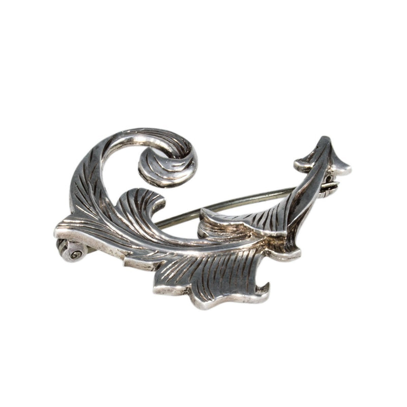 Jewellery Hound Brooches A second hand Small Scottish Sterling Silver Leaf Brooch