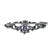 Jewellery Hound Brooches Antique Silver Amethyst and Rose Cut Diamond Brooch Circa 1900s