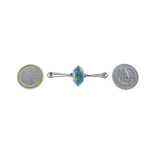 Jewellery Hound Brooches ‘Arts & Crafts’ Silver Enamel Bar Brooch. Circa 1900’s.