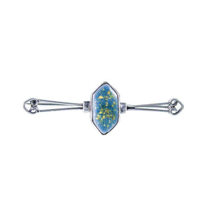 Jewellery Hound Brooches ‘Arts & Crafts’ Silver Enamel Bar Brooch. Circa 1900’s.