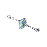 Jewellery Hound Brooches ‘Arts & Crafts’ Silver Enamel Bar Brooch. Circa 1900’s.