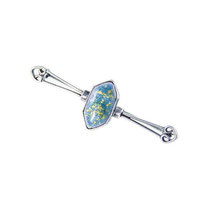 Jewellery Hound Brooches ‘Arts & Crafts’ Silver Enamel Bar Brooch. Circa 1900’s.