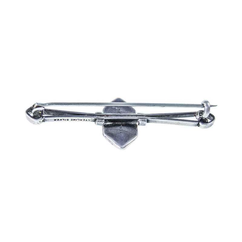 Jewellery Hound Brooches ‘Arts & Crafts’ Silver Enamel Bar Brooch. Circa 1900’s.