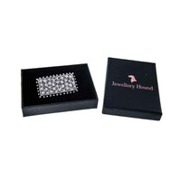 Jewellery Hound Brooches Rectangular, Engraved Pattern, Victorian Sterling Silver Brooch.