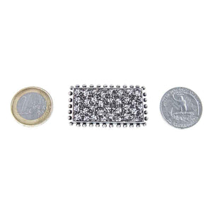Jewellery Hound Brooches Rectangular, Engraved Pattern, Victorian Sterling Silver Brooch.