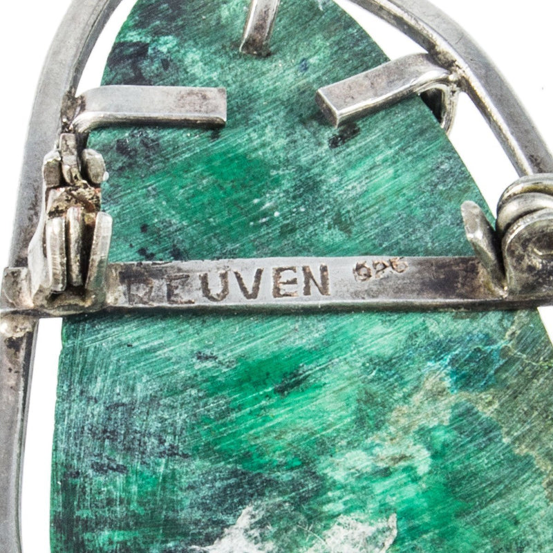 Jewellery Hound Brooches Vintage Modernist Sterling Silver 925 Eilat Stone Brooch/Pendant by Reuven