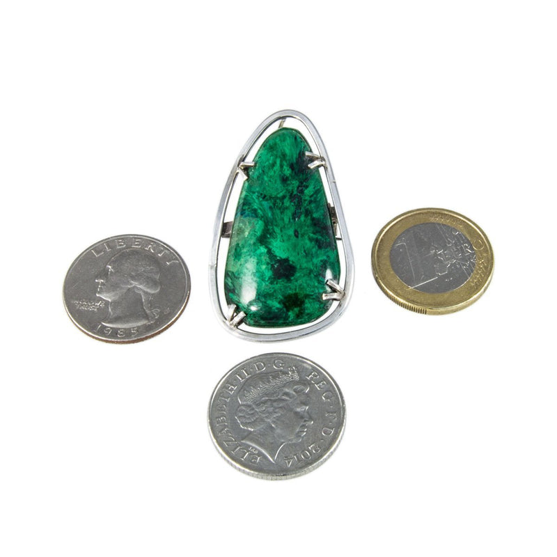 Jewellery Hound Brooches Vintage Modernist Sterling Silver 925 Eilat Stone Brooch/Pendant by Reuven