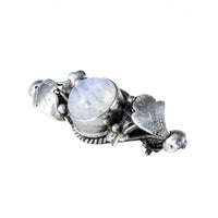 Jewellery Hound Brooches Vintage Rainbow Moonstone and Silver Leaf Brooch
