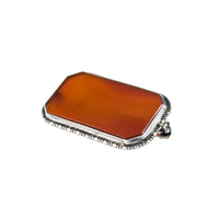 Jewellery Hound Brooches Vintage Silver (935) Flat Carnelian Brooch