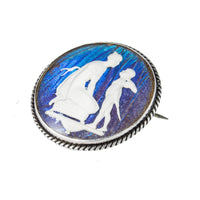 Jewellery Hound Brooches Vintage Sterling Silver 'Butterfly Wing' Sulphide Cameo Brooch