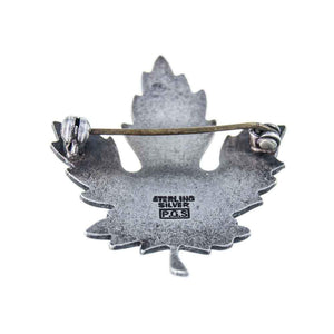 Jewellery Hound Brooches Vintage Sterling Silver Enamel Maple Leaf Brooch.
